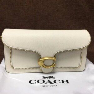 COACH Polished Pebble Tabby Chain Clutch Bag